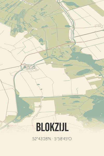 Vintage map of Blokzijl (Overijssel) by Prints of Place
