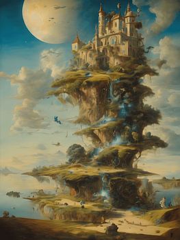 Vom Künstler Salvatore Dali inspirierte Landschaft