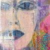 Woman's face with news von Gabi Hampe