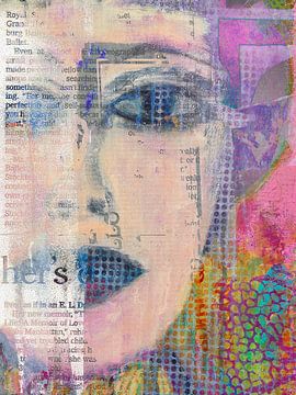 Woman's face with news