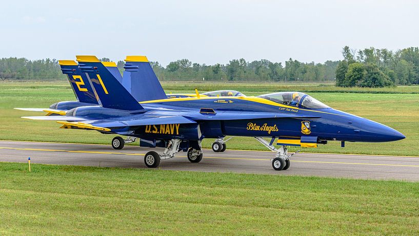 Blue Angels number 1 and 2 after flight demonstration. by Jaap van den Berg