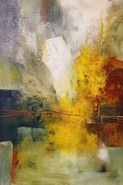 Abstract Painting - Yellow Green with Warm Accents by Joriali Abstract