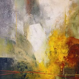 Abstract Painting - Yellow Green with Warm Accents by Joriali Abstract