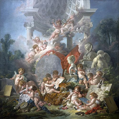 De genieën van de kunsten, François Boucher, 1761