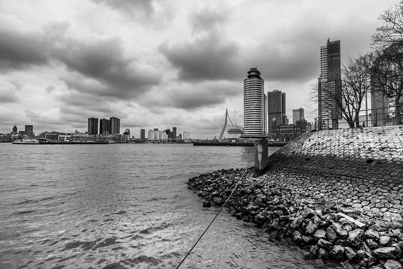Ansicht von Rotterdam II in schwarz/weiß von Bert-Jan de Wagenaar