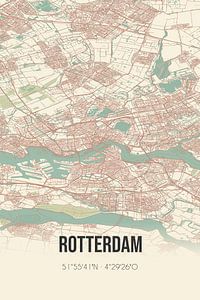 Vieille carte de Rotterdam (Hollande méridionale) sur Rezona
