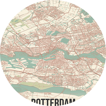 Vintage landkaart van Rotterdam (Zuid-Holland) van Rezona