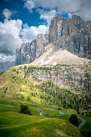 Die Sella-Gruppe, vom Gardena-Pass in den Dolomiten aus gesehen von Sjoerd van der Wal Fotografie