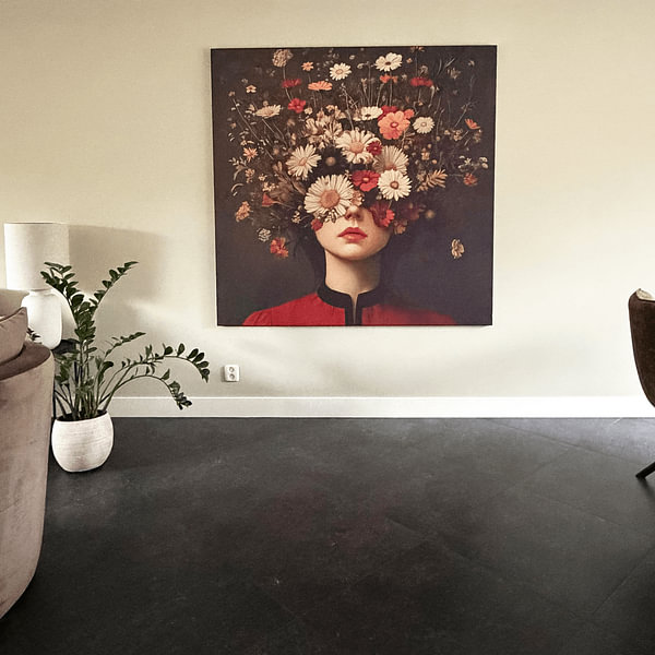 Kundenfoto: Frau mit Blumenkopf von TheXclusive Art, als ArtFrame