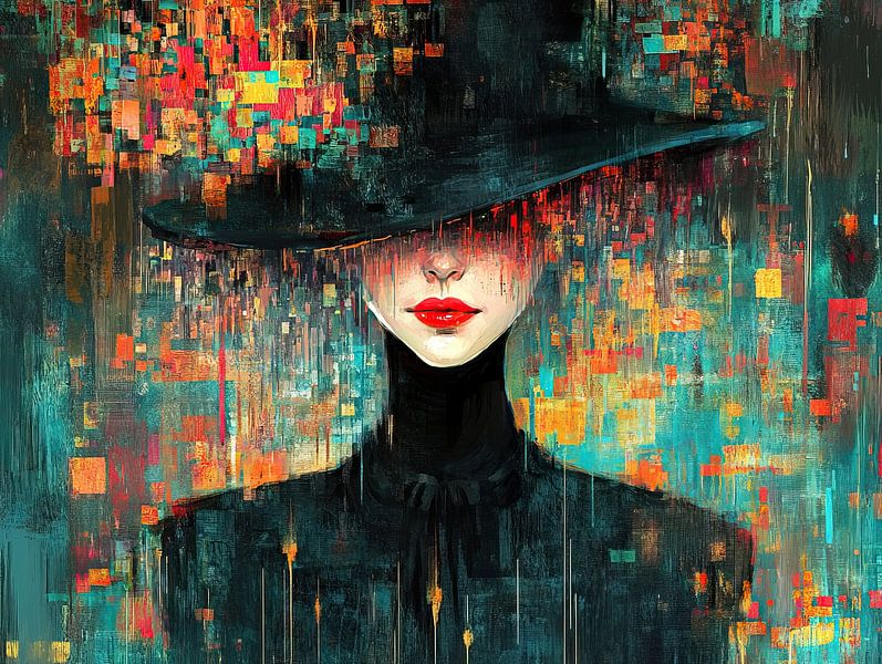 Woman Red | Woman Hat by Art Whims