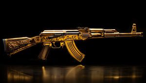 AK 47 Kalashnikov gold panorama