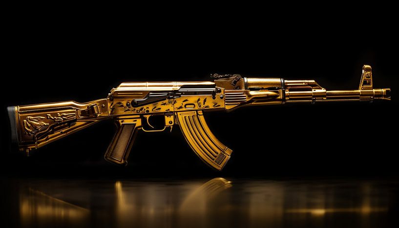 AK 47 Kalaschnikow Gold-Panorama von TheXclusive Art