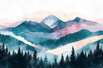 Türkisfarbene Berglandschaft von Studio BB