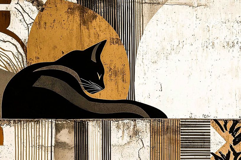Schlafende Katze im dekorativen Stil von Imperial Art House