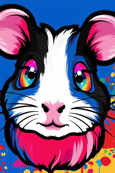 Kleurrijke abstracte cavia kunst van Art & Soul Creations