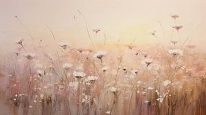 Surrealistische Blumenfliesen in Pastell
