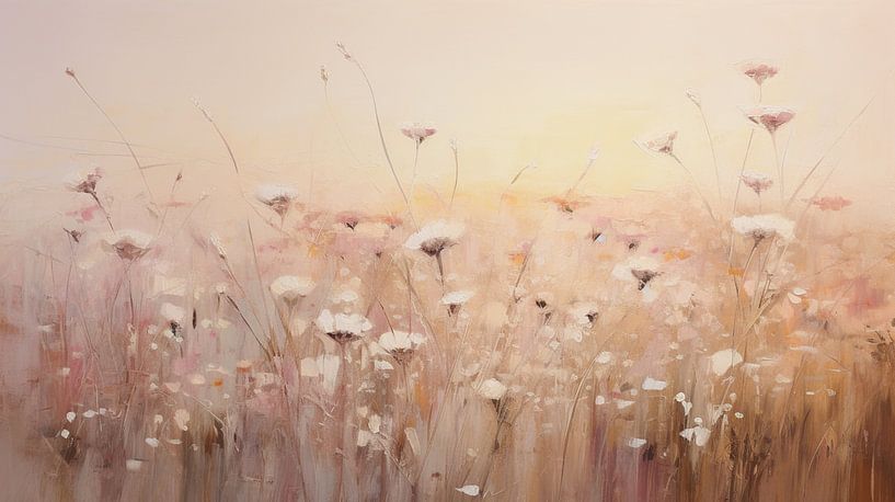 Surrealistic pastel flower tiles by Bianca ter Riet