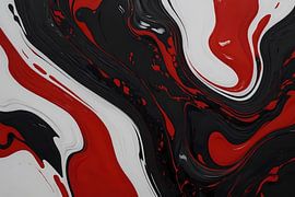 Danse abstraite de rouge et de noir