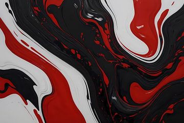 Abstracte Dans van Rood en Zwart van De Muurdecoratie