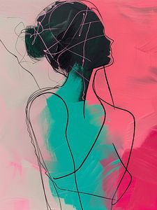 Frau in Linien