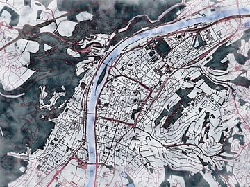 Karte von Trier im stil 'White winter' von Maporia