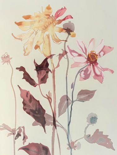 Fleurs des champs aux couleurs pastel