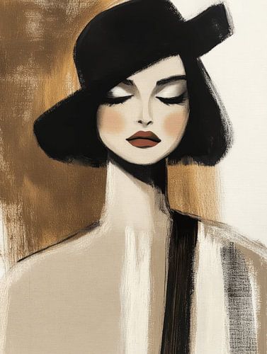 Modern portret in aardetinten