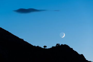 La lune sur les collines de Sheep Creek sur Denis Feiner