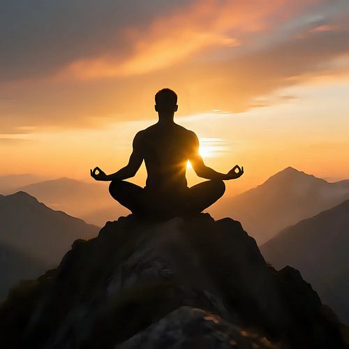 Meditatie bij zonsondergang