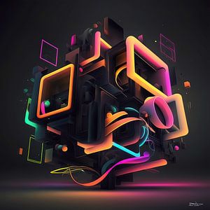 abstrakte Neon-Kunst