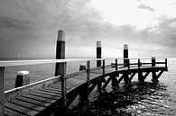 Pier, Niederländische Küste, Texel (Schwarz-Weiß) von Rob Blok Miniaturansicht