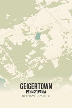 Alte Karte von Geigertown (Pennsylvania), USA. von Rezona