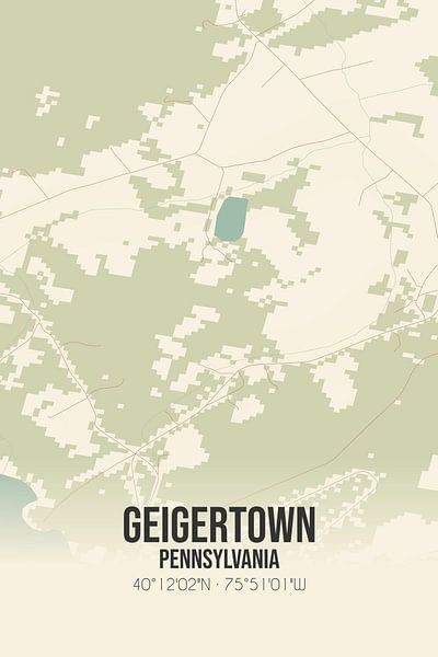 Vintage map of Geigertown (Pennsylvania), USA. by Prints of Place