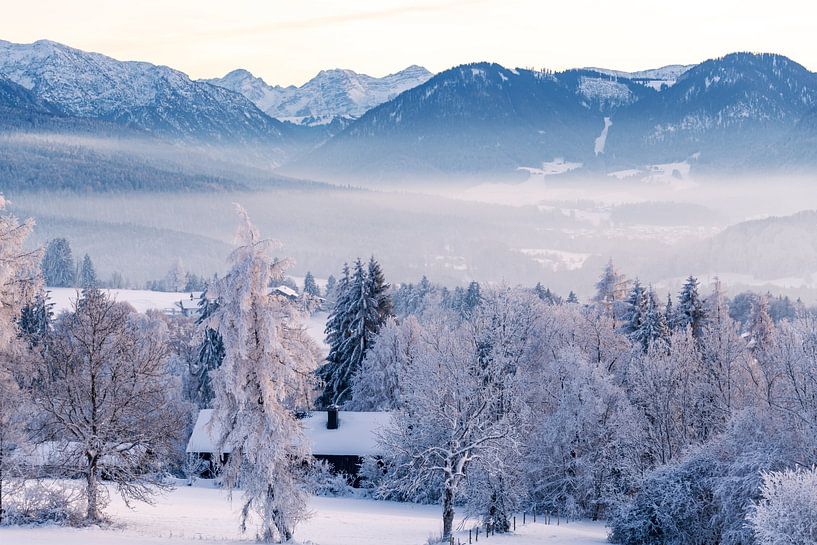 View from Hochberg in the direction of Ruhpolding and Unternberg by Peter Baier