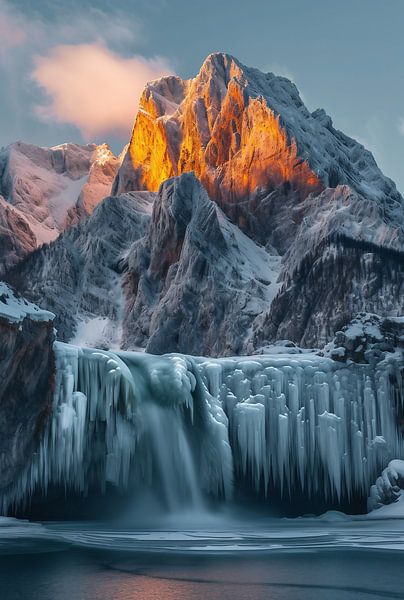 Aan de oever van het bergmeer van fernlichtsicht