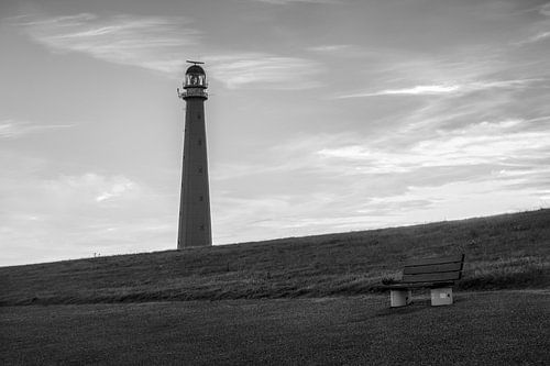 Vuurtoren Kijkduin in Zwart Wit