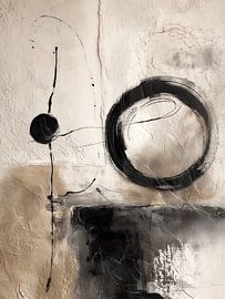 Wabi-Sabi Balance in zwart en beige van Wolkenlos