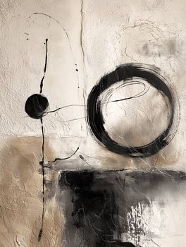 Équilibre wabi-sabi en noir et beige