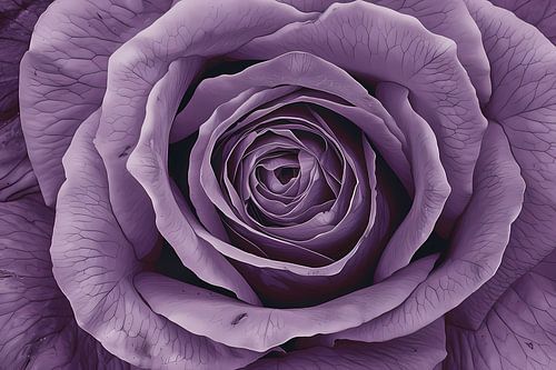 Surrealistische paarse roos met gedetailleerde blaadjes