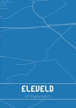 Blaupause | Karte | Eleveld (Drenthe) von Rezona