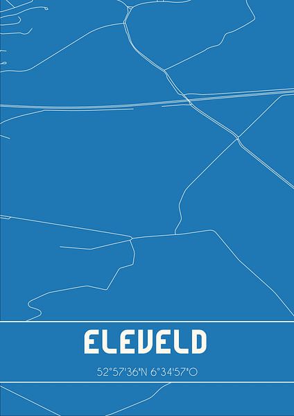 Blaupause | Karte | Eleveld (Drenthe) von Ortsdrucke