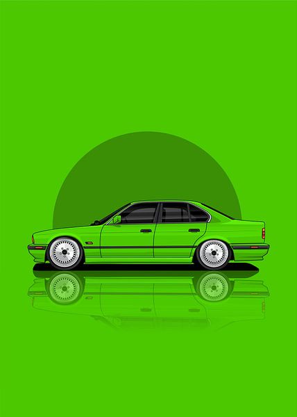 Art Car BMW E34  green by D.Crativeart