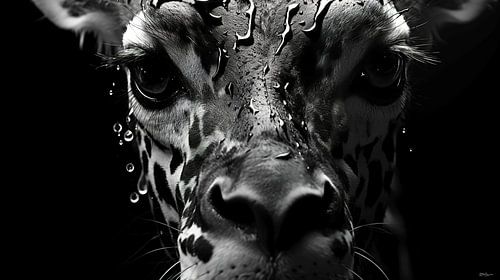 wilde dieren in zwart-wit