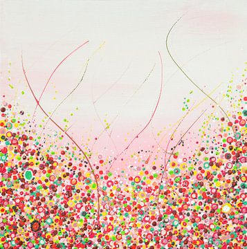 Fiesta Sunset - kleurrijk vrolijk abstract schilderij van Qeimoy