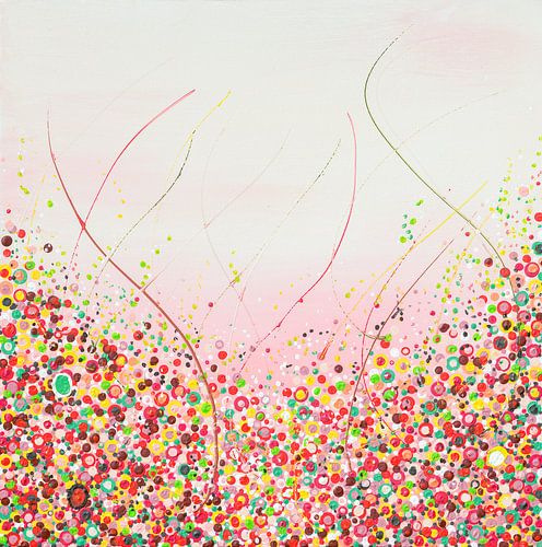 Fiesta Sunset - kleurrijk vrolijk abstract schilderij