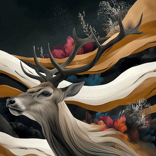 Nature ondulante : un cerf en mouvement