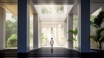 Nature, architecture et homme dans un panorama sur Vlindertuin Art