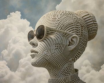 Frau mit Wolken von Kunst Laune