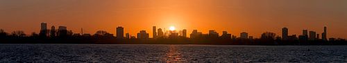 Panorama zonsondergang Kralingse Plas Rotterdam