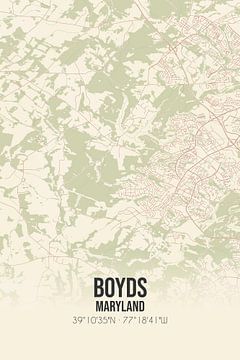 Vintage landkaart van Boyds (Maryland), USA. van MijnStadsPoster